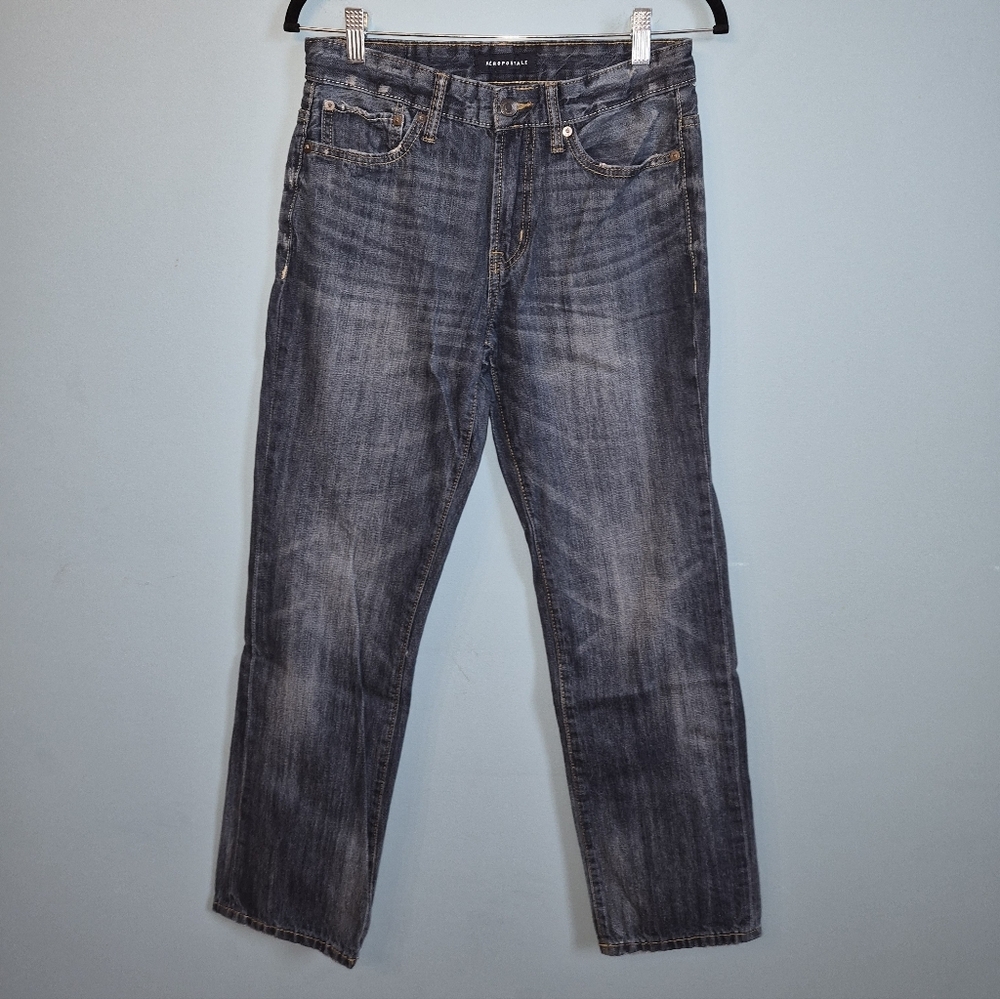 Aeropostale Men's Dark Wash Relaxed Fit Jeans